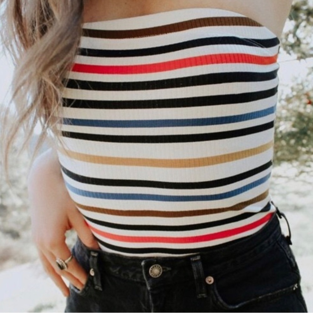 Striped Bodysuit, XS